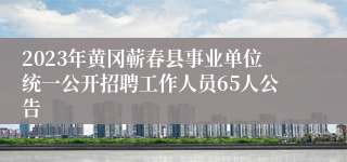 2023年黄冈蕲春县事业单位统一公开招聘工作人员65人公告