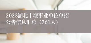 2023湖北十堰事业单位单招公告信息汇总（761人）