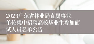 2023广东省林业局直属事业单位集中招聘高校毕业生参加面试人员名单公告