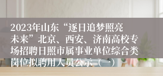 2023年山东“逐日追梦照亮未来”北京、西安、济南高校专场招聘日照市属事业单位综合类岗位拟聘用人员公示（一）