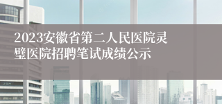 2023安徽省第二人民医院灵璧医院招聘笔试成绩公示