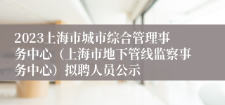 2023上海市城市综合管理事务中心（上海市地下管线监察事务中心）拟聘人员公示