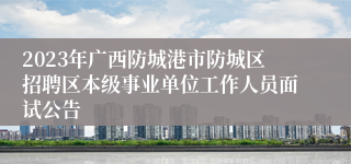 2023年广西防城港市防城区招聘区本级事业单位工作人员面试公告