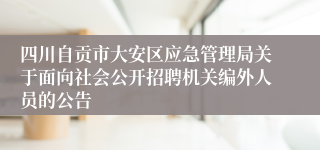 四川自贡市大安区应急管理局关于面向社会公开招聘机关编外人员的公告