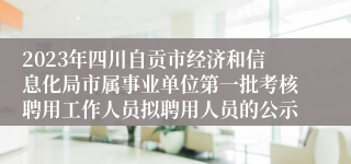 2023年四川自贡市经济和信息化局市属事业单位第一批考核聘用工作人员拟聘用人员的公示