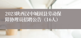 2023陕西汉中城固县劳动保障协理员招聘公告（16人）