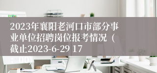 2023年襄阳老河口市部分事业单位招聘岗位报考情况  (截止2023-6-29 17：00)