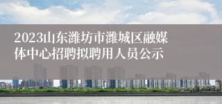 2023山东潍坊市潍城区融媒体中心招聘拟聘用人员公示