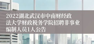 2022湖北武汉市中南财经政法大学财政税务学院招聘非事业编制人员1人公告