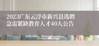 2023广东云浮市新兴县选聘急需紧缺教育人才40人公告