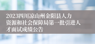 2023四川凉山州金阳县人力资源和社会保障局第一批引进人才面试成绩公告