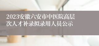 2023安徽六安市中医院高层次人才补录拟录用人员公示