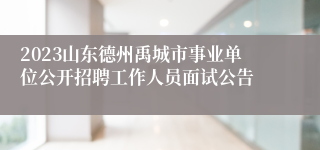 2023山东德州禹城市事业单位公开招聘工作人员面试公告