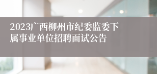 2023广西柳州市纪委监委下属事业单位招聘面试公告 