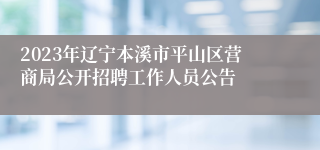 2023年辽宁本溪市平山区营商局公开招聘工作人员公告