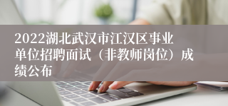 2022湖北武汉市江汉区事业单位招聘面试（非教师岗位）成绩公布