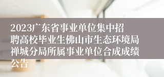 2023广东省事业单位集中招聘高校毕业生佛山市生态环境局禅城分局所属事业单位合成成绩公告