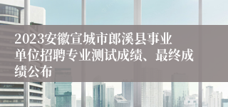 2023安徽宣城市郎溪县事业单位招聘专业测试成绩、最终成绩公布