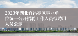 2023年湖北宜昌亭区事业单位统一公开招聘工作人员拟聘用人员公示