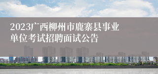 2023广西柳州市鹿寨县事业单位考试招聘面试公告 