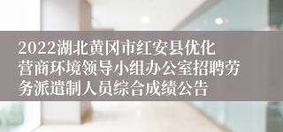 2022湖北黄冈市红安县优化营商环境领导小组办公室招聘劳务派遣制人员综合成绩公告