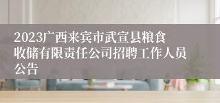 2023广西来宾市武宣县粮食收储有限责任公司招聘工作人员公告