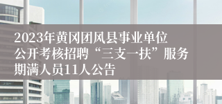 2023年黄冈团风县事业单位公开考核招聘“三支一扶”服务期满人员11人公告