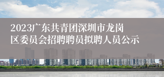 2023广东共青团深圳市龙岗区委员会招聘聘员拟聘人员公示