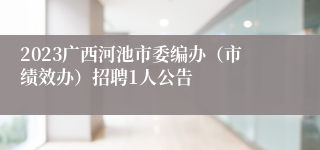 2023广西河池市委编办（市绩效办）招聘1人公告