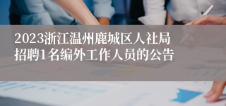 2023浙江温州鹿城区人社局招聘1名编外工作人员的公告