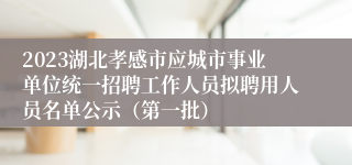 2023湖北孝感市应城市事业单位统一招聘工作人员拟聘用人员名单公示（第一批）