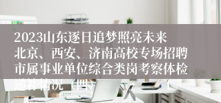 2023山东逐日追梦照亮未来北京、西安、济南高校专场招聘市属事业单位综合类岗考察体检递补情况（四）