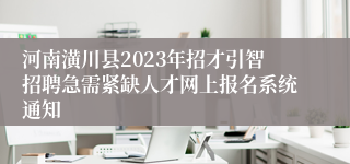 河南潢川县2023年招才引智招聘急需紧缺人才网上报名系统通知