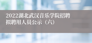 2022湖北武汉音乐学院招聘拟聘用人员公示（六）
