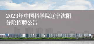 2023年中国科学院辽宁沈阳分院招聘公告