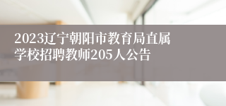 2023辽宁朝阳市教育局直属学校招聘教师205人公告