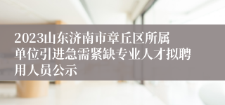 2023山东济南市章丘区所属单位引进急需紧缺专业人才拟聘用人员公示
