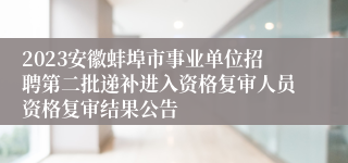 2023安徽蚌埠市事业单位招聘第二批递补进入资格复审人员资格复审结果公告