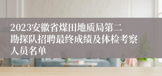 2023安徽省煤田地质局第二勘探队招聘最终成绩及体检考察人员名单