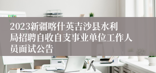 2023新疆喀什英吉沙县水利局招聘自收自支事业单位工作人员面试公告