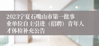 2023宁夏石嘴山市第一批事业单位自主引进（招聘）青年人才体检补充公告