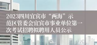 2023四川宜宾市“两海”示范区管委会宜宾市事业单位第一次考试招聘拟聘用人员公示
