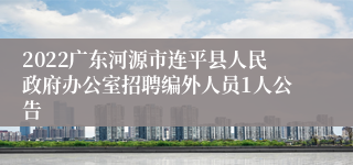 2022广东河源市连平县人民政府办公室招聘编外人员1人公告