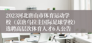 2023河北唐山市体育运动学校（京唐乌拉圭国际足球学校）选聘高层次体育人才6人公告