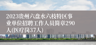 2023贵州六盘水六枝特区事业单位招聘工作人员简章290人(医疗岗37人)