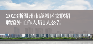 2023浙温州市鹿城区文联招聘编外工作人员1人公告