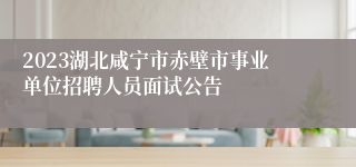 2023湖北咸宁市赤壁市事业单位招聘人员面试公告