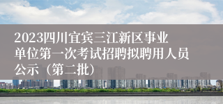 2023四川宜宾三江新区事业单位第一次考试招聘拟聘用人员公示（第二批）