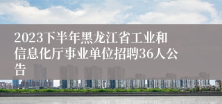 2023下半年黑龙江省工业和信息化厅事业单位招聘36人公告