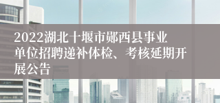 2022湖北十堰市郧西县事业单位招聘递补体检、考核延期开展公告